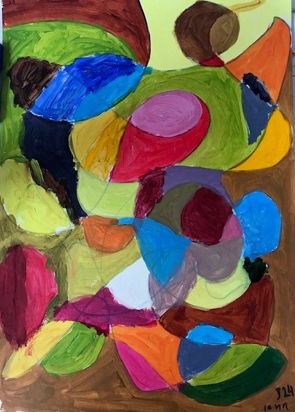 abstract samen met kleinzoon